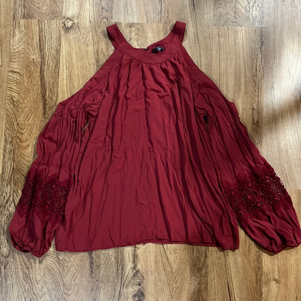 Express Long Sleeve Cold Shoulder Top